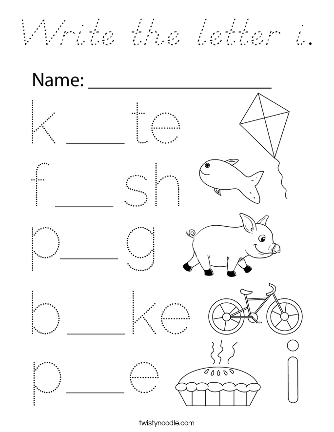 Write the letter i. Coloring Page