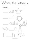 Write the letter s Coloring Page
