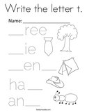 Write the letter t Coloring Page