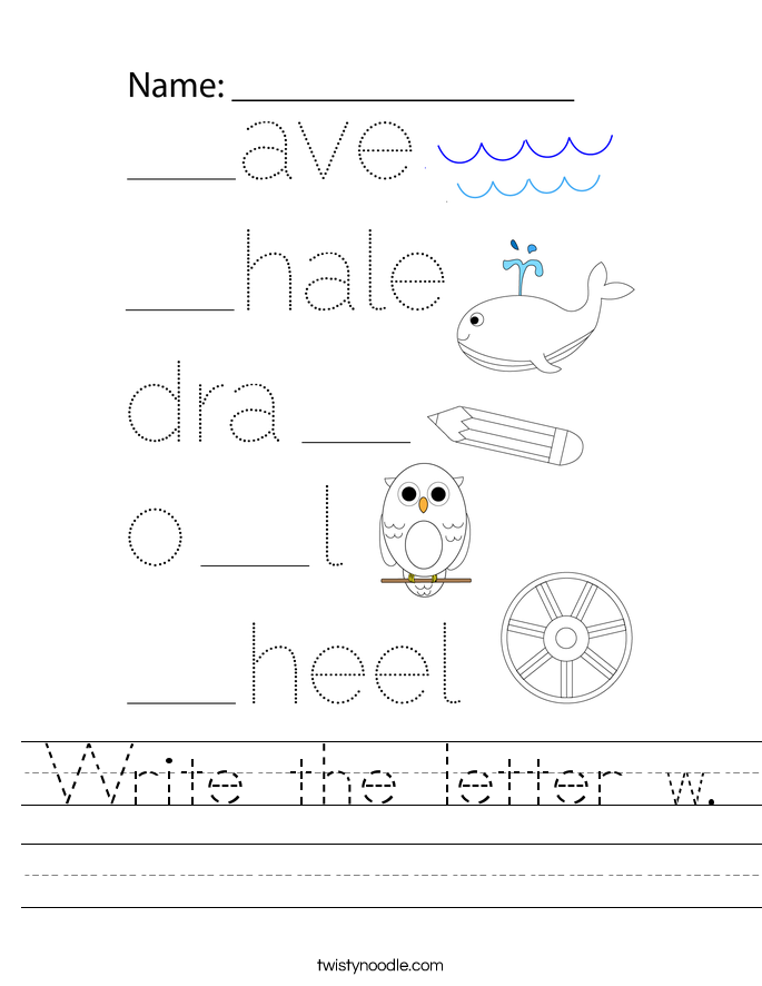 Write the letter w. Worksheet