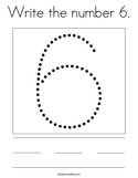 Write the number 6 Coloring Page