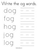 Write the og words Coloring Page