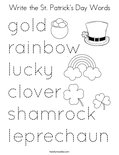 Write the St. Patrick's Day Words Coloring Page
