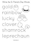 Write the St Patrick's Day Words Coloring Page