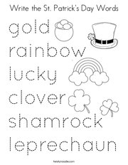 Write the St Patrick's Day Words Coloring Page