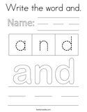 Write the word and Coloring Page