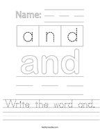 Write the word and Handwriting Sheet