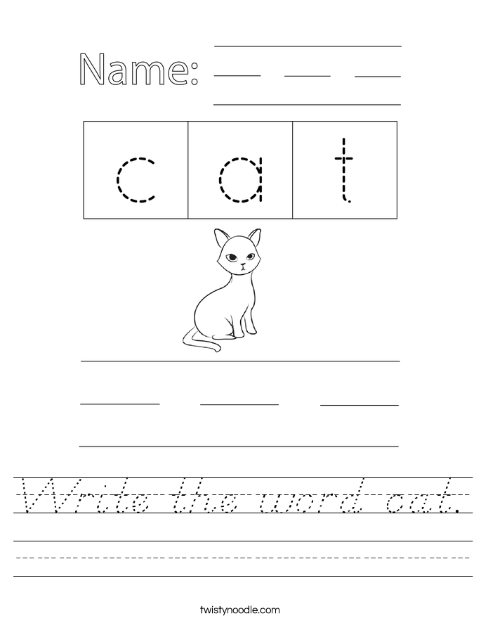 Write the word cat. Worksheet