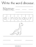 Write the word dinosaur Coloring Page