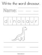 Write the word dinosaur Coloring Page
