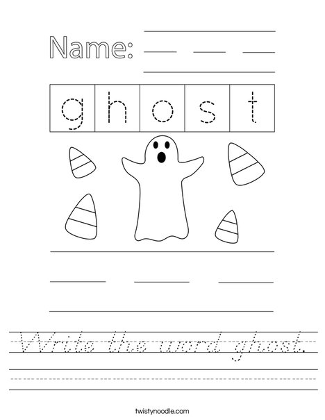 Write the word ghost. Worksheet