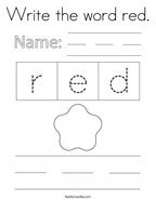 Write the word red Coloring Page