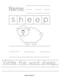 Write the word sheep. Worksheet