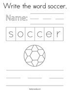 Write the word soccer Coloring Page