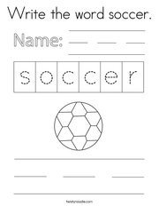 Write the word soccer Coloring Page