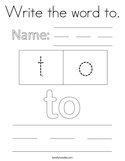 Write the word to Coloring Page