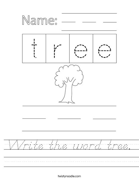Write the word tree. Worksheet