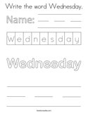 Write the word Wednesday Coloring Page