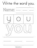 Write the word you Coloring Page