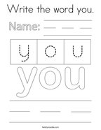 Write the word you Coloring Page
