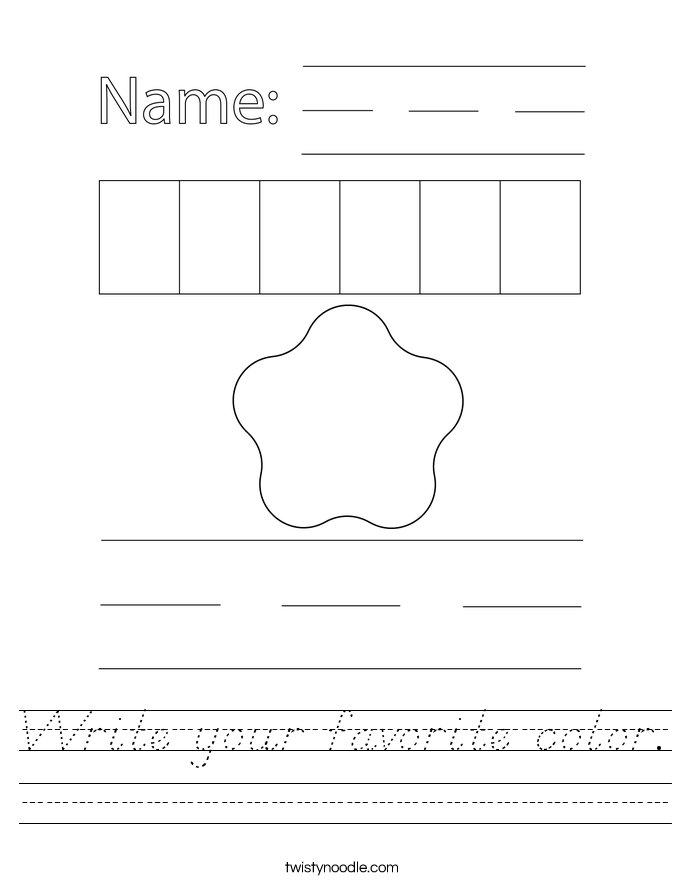 Write your favorite color. Worksheet