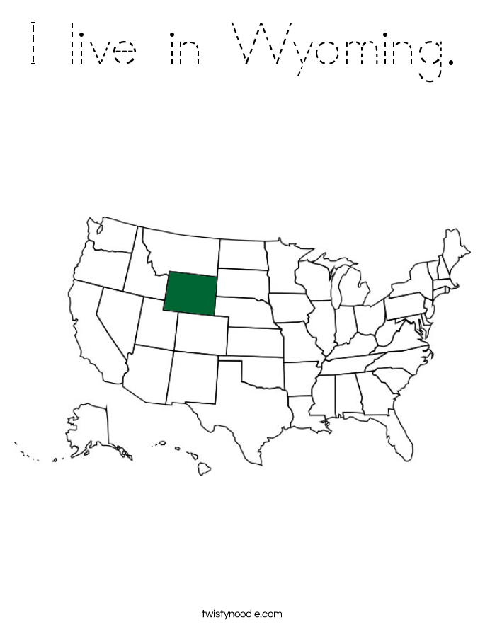 I live in Wyoming. Coloring Page