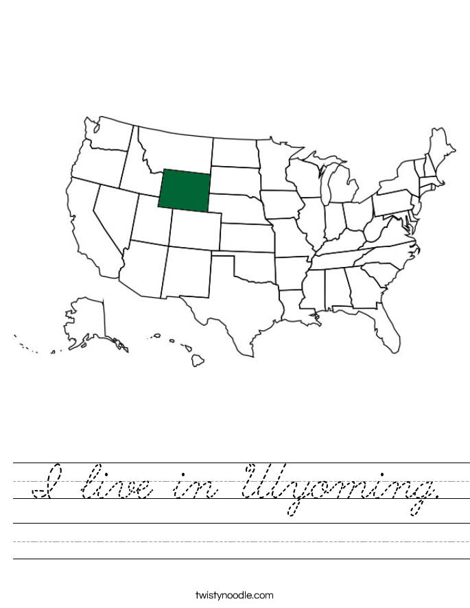 I live in Wyoming. Worksheet