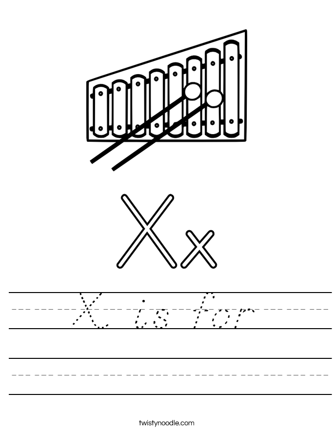 x is for worksheet dnealian twisty noodle