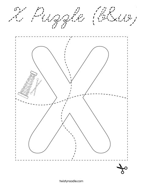X Puzzle (b&w) Coloring Page