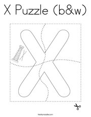 X Puzzle (b&w) Coloring Page
