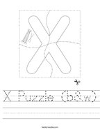 X Puzzle (b&w) Handwriting Sheet