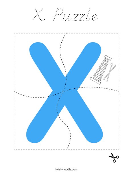 X Puzzle Coloring Page