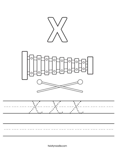 X Xylophone Worksheet