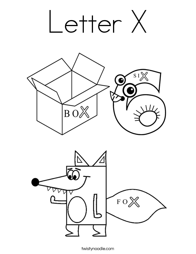 Letter X Coloring Page