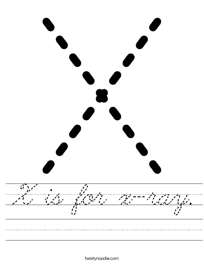 X is for x-ray. Worksheet