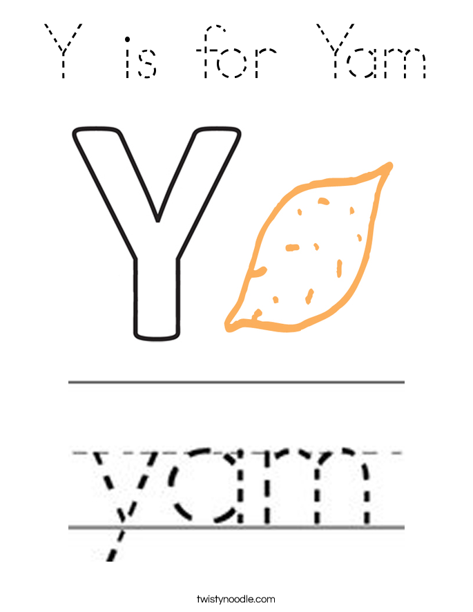 Y is for Yam Coloring Page