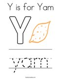 Y is for Yam Coloring Page