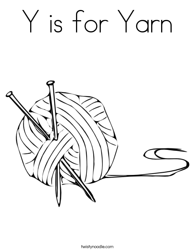 Download Y is for Yarn Coloring Page - Twisty Noodle