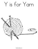Y is for Yarn Coloring Page