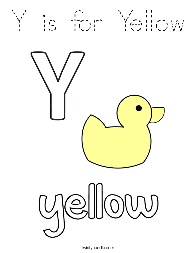 Y is for Yellow Coloring Page