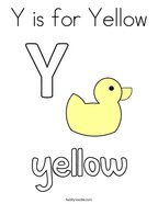 Y is for Yellow Coloring Page