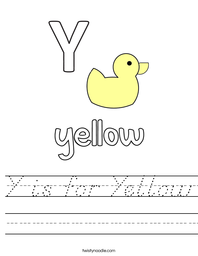 Y is for Yellow Worksheet
