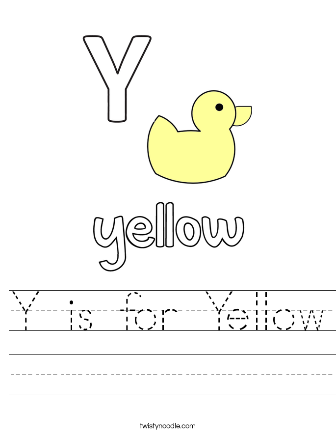 Y is for Yellow Worksheet