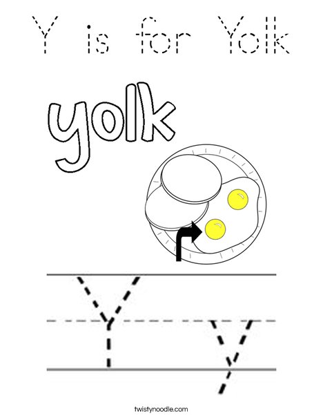 Y is for Yolk Coloring Page