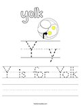 Y is for Yolk Worksheet