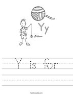 Y is for Handwriting Sheet