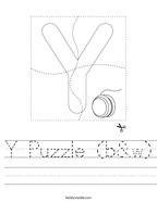 Y Puzzle (b&w) Handwriting Sheet