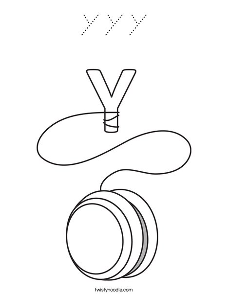 Y Yo-yo Coloring Page