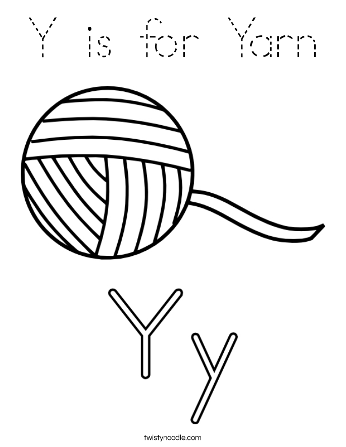 Y is for Yarn Coloring Page