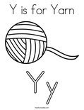 Y is for Yarn Coloring Page
